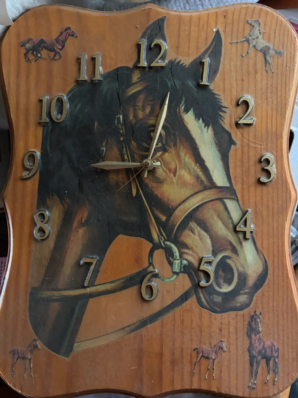 Rustic Brown Horse Wall Clock - Home Wall Decor